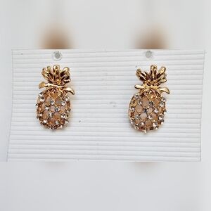 NWT Small Gold Pineapple Earrings